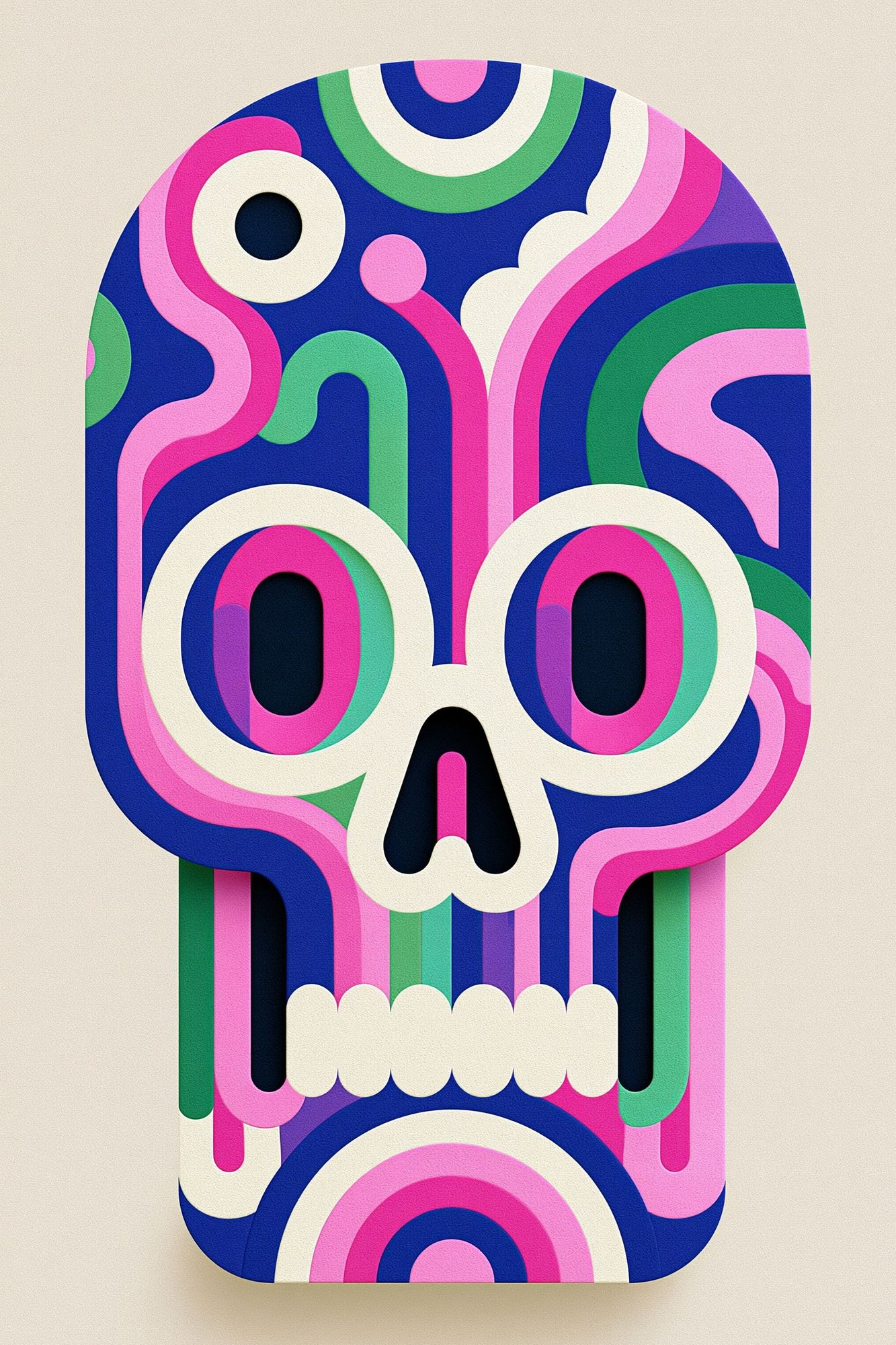 Psychedelic Skull Illustration Poster. poster detail