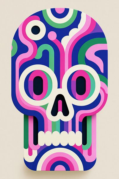 Psychedelic Skull Illustration Poster. poster