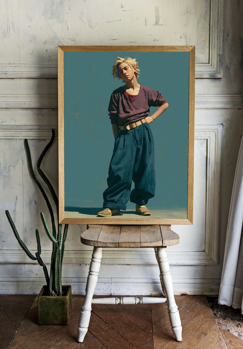 Stylish Portrait Illustration Poster. — room view 1