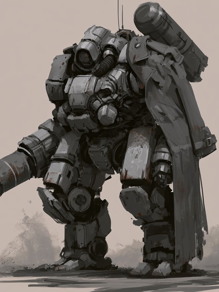 Armored Mech Warrior Print. poster detail