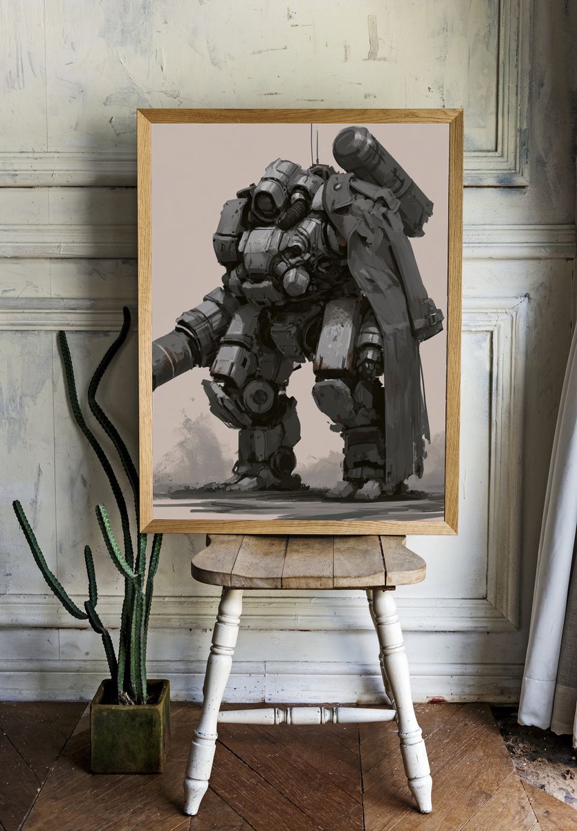 Armored Mech Warrior Print. — room view 1