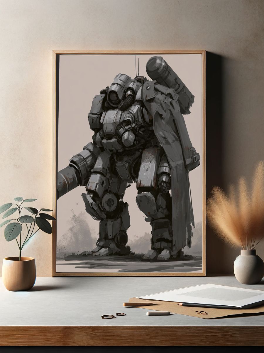 Armored Mech Warrior Print. — room view 2
