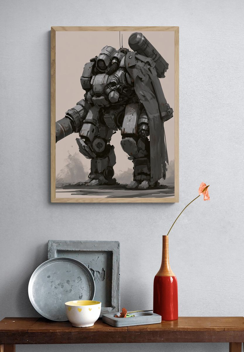 Armored Mech Warrior Print. — room view 3