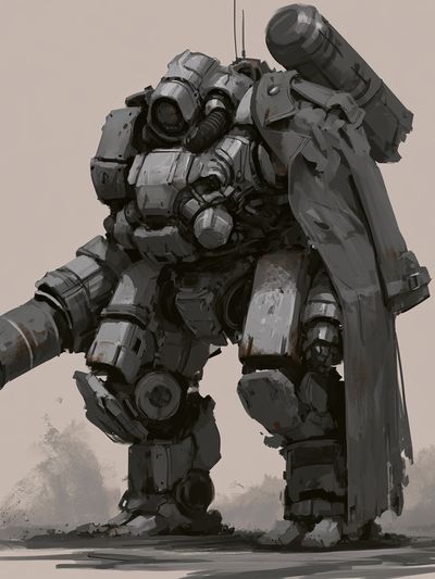 Armored Mech Warrior Print. poster