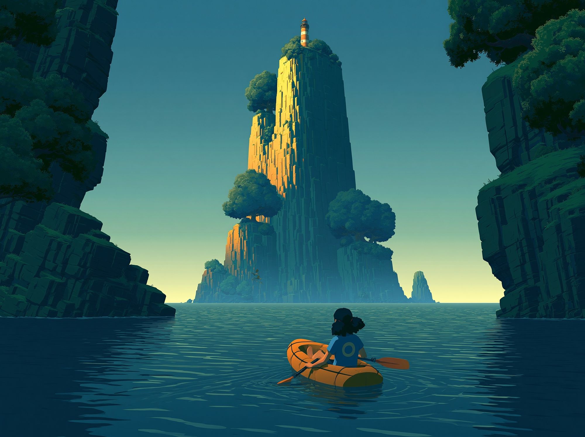 Island Lighthouse Adventure Print. poster detail