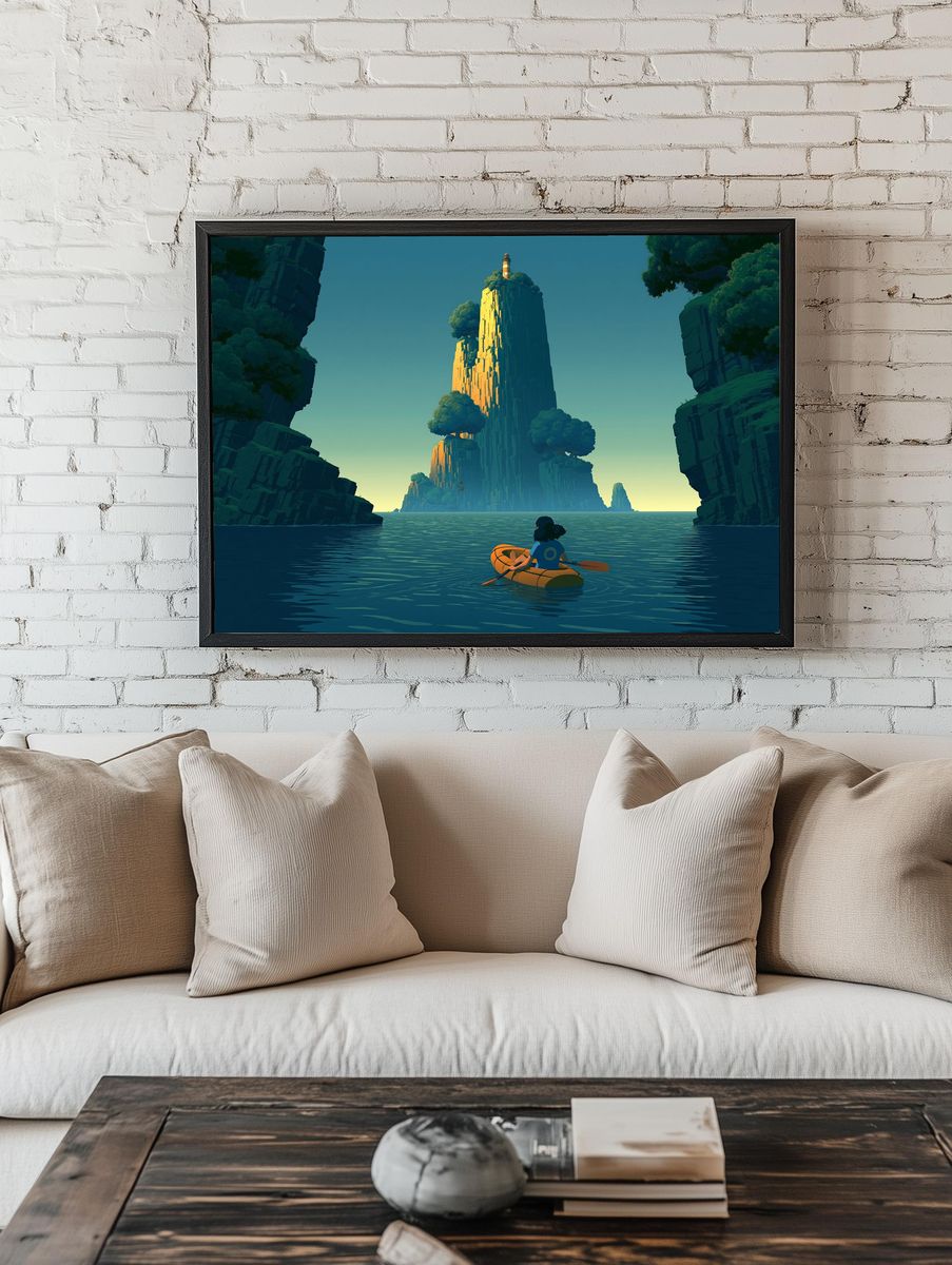 Island Lighthouse Adventure Print. — room view 1