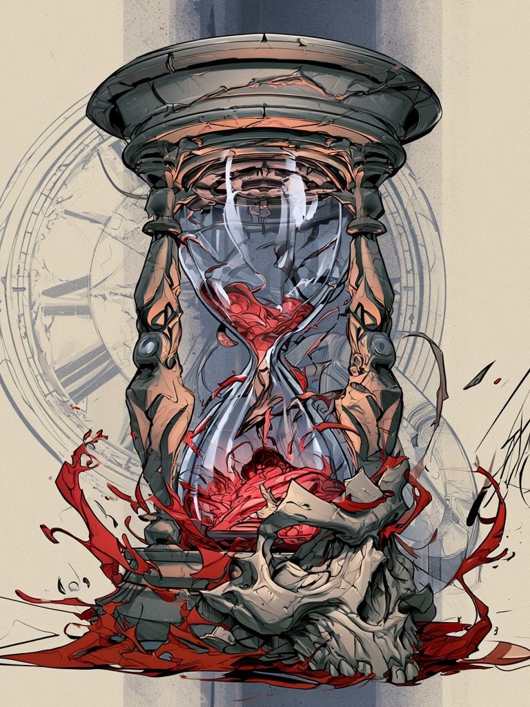 Cracked Hourglass Illustration Poster. poster — illustration art