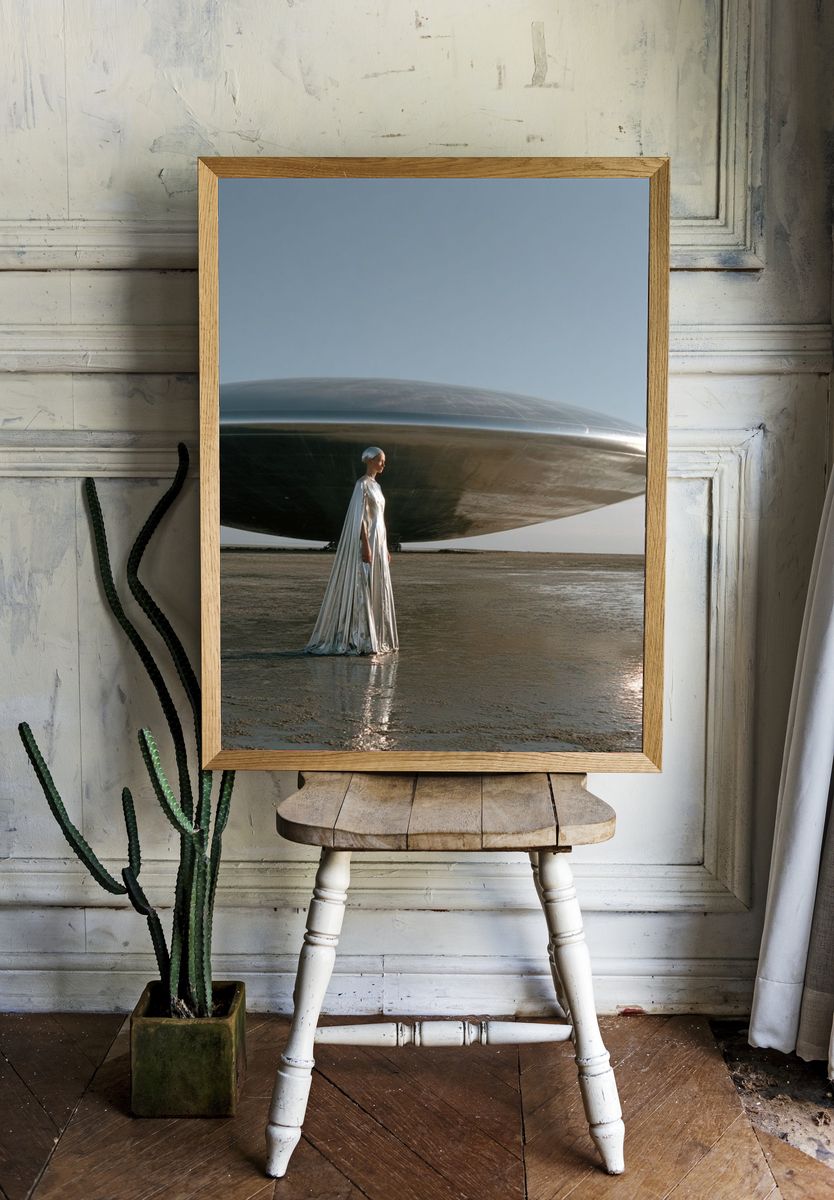Surreal UFO Figure Poster. — room view 1
