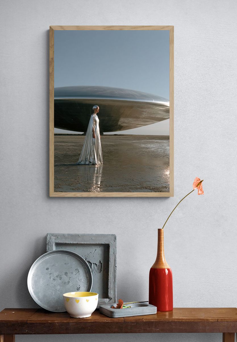 Surreal UFO Figure Poster. — room view 3