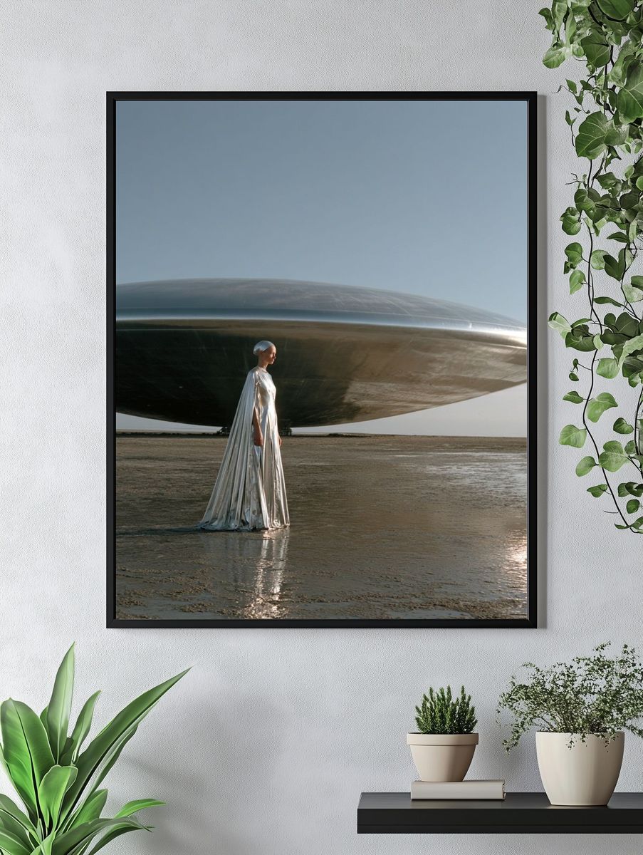 Surreal UFO Figure Poster. — room view 4