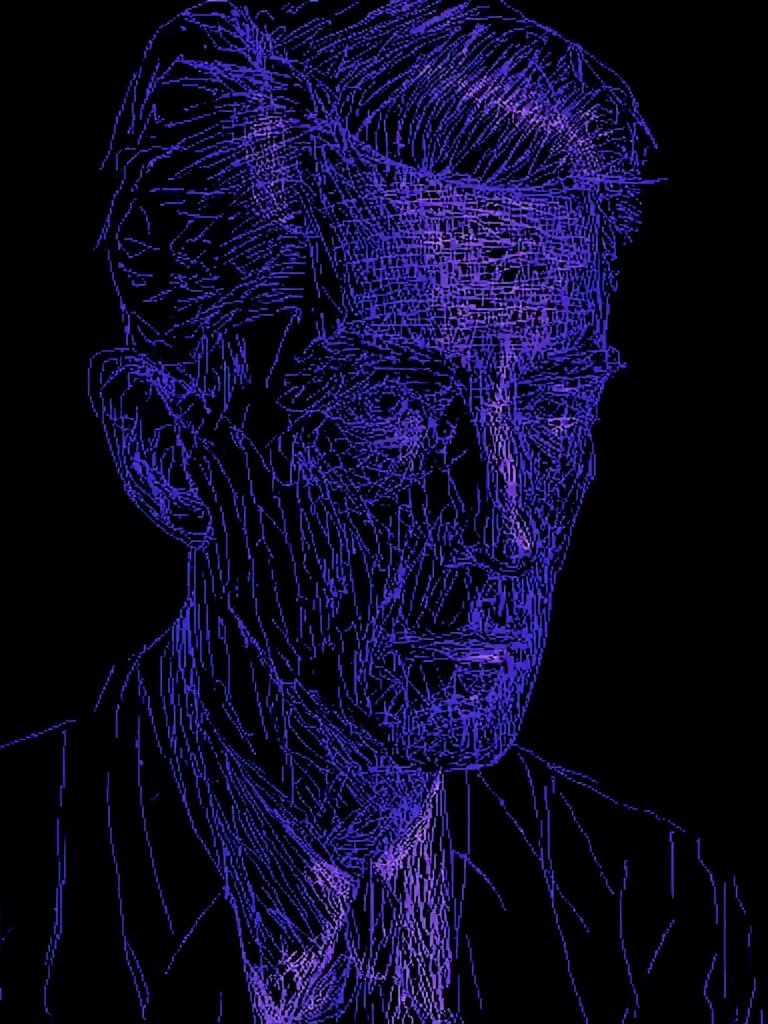 Neon Line Portrait Poster. poster detail