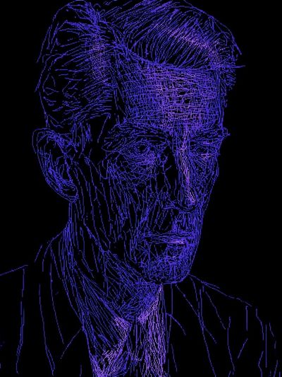 Neon Line Portrait Poster. poster
