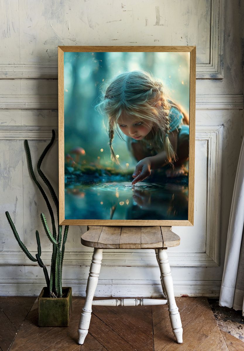 Forest Girl Fantasy Illustration Poster. room preview