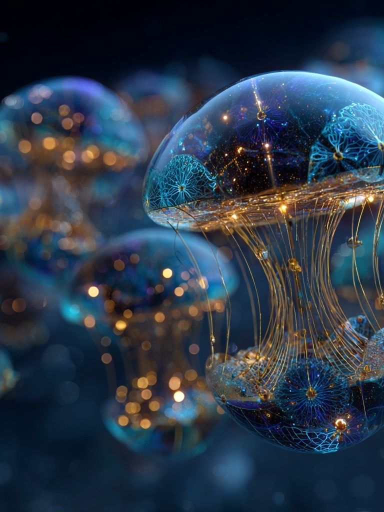 Bioluminescent Jellyfish Abstract Print. poster detail