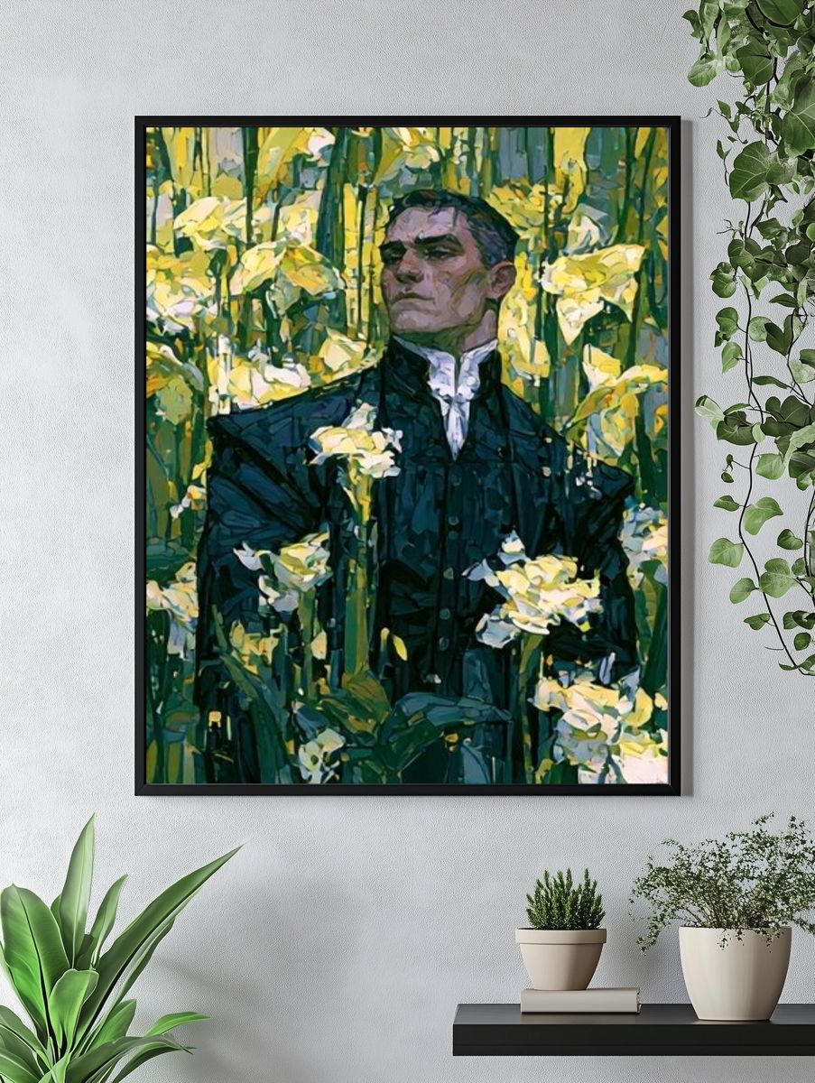 Floral Portrait Illustration Poster. — room view 4