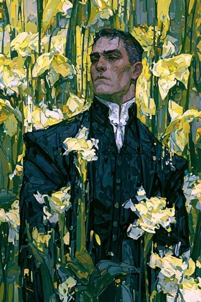 Floral Portrait Illustration Poster. poster