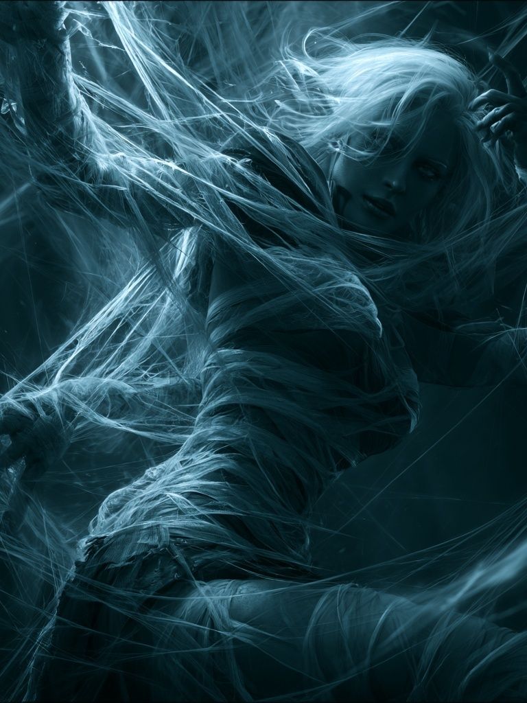 Ghostly Wrapped Figure Digital Art Print. poster detail