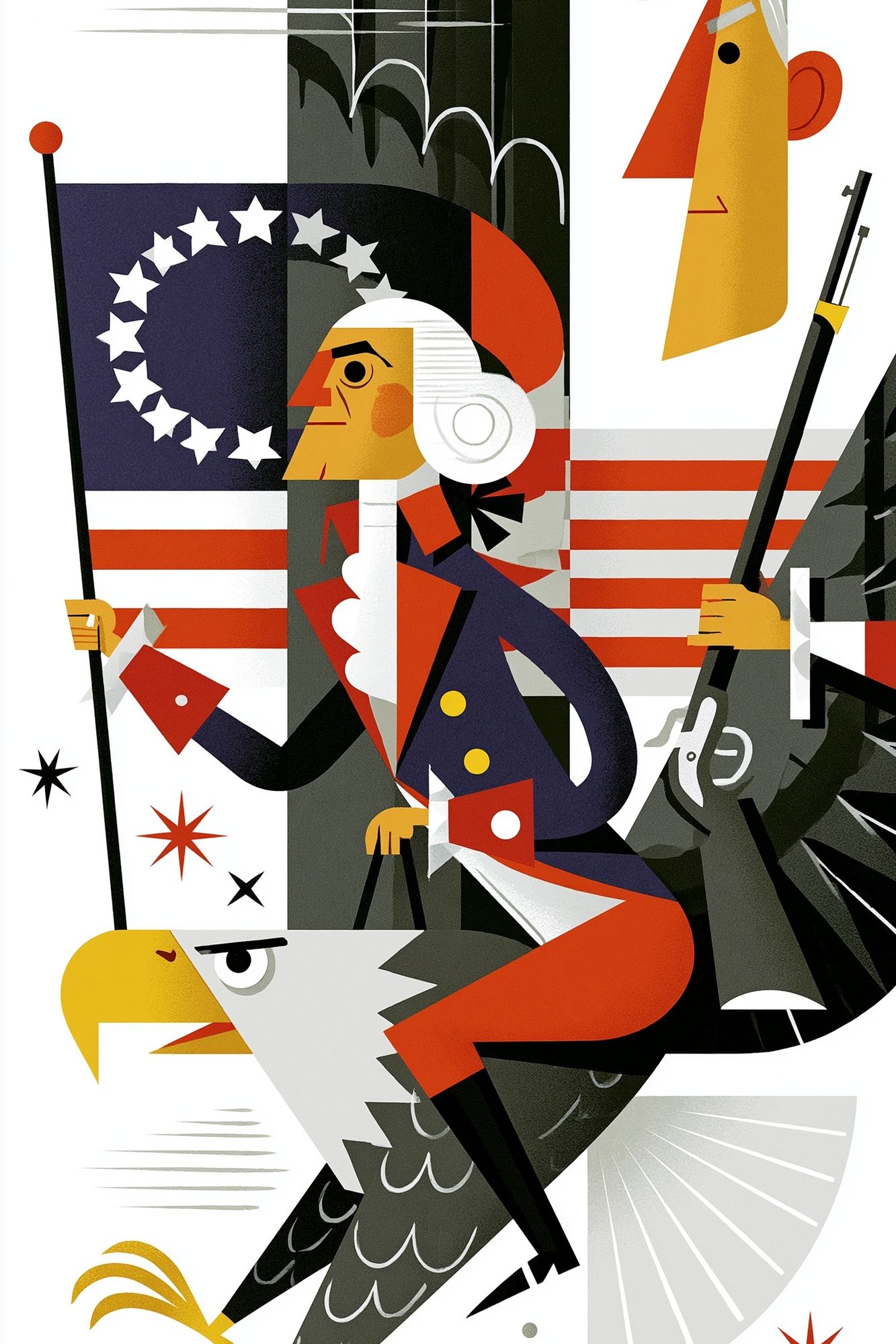 Patriotic Eagle Illustration Poster. poster — illustration art