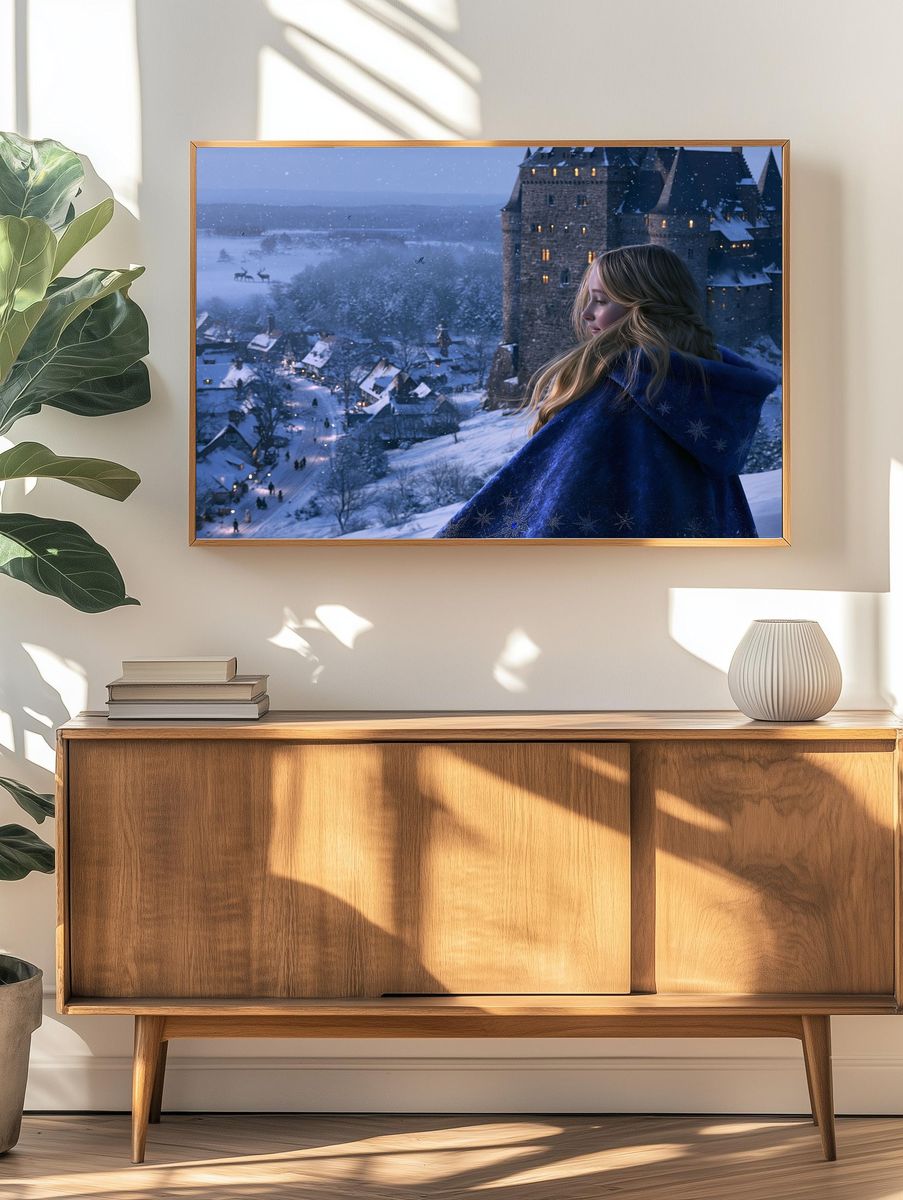 Winter Castle Girl Fantasy Print. — room view 3