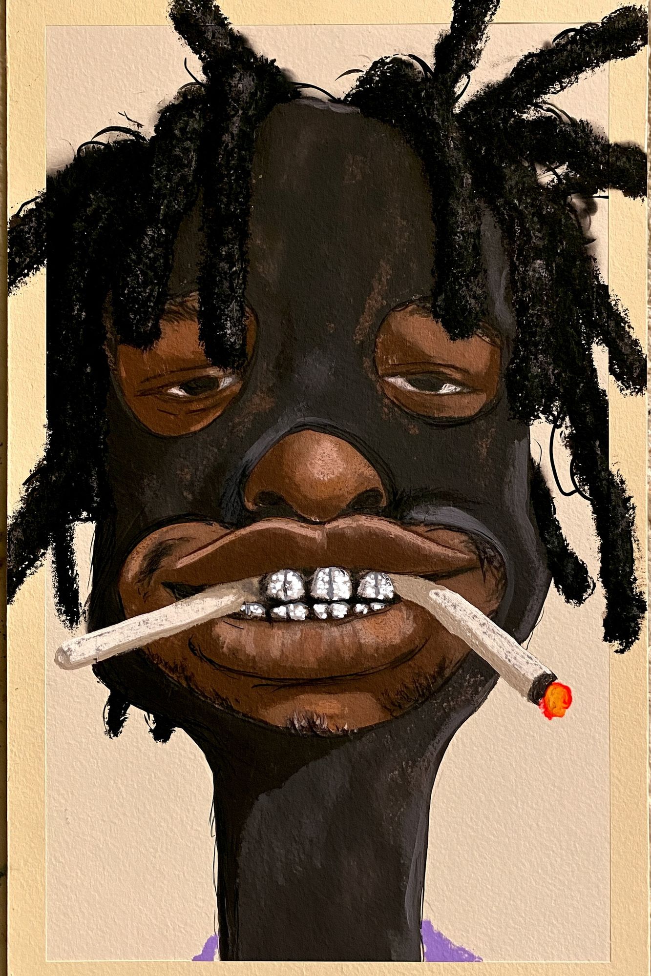 Masked Portrait Illustration Poster. poster detail