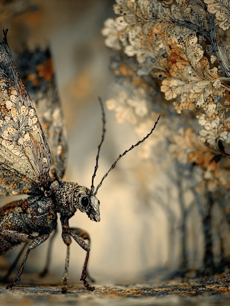 Surreal Moth Forest Print. poster detail