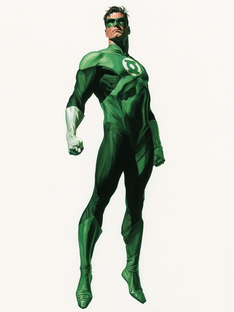 Green Lantern Hero Illustration Poster. poster detail