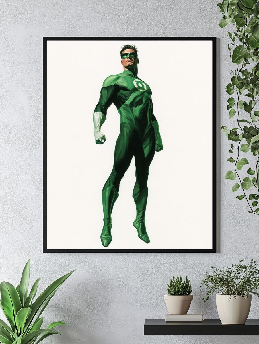 Green Lantern Hero Illustration Poster. — room view 4
