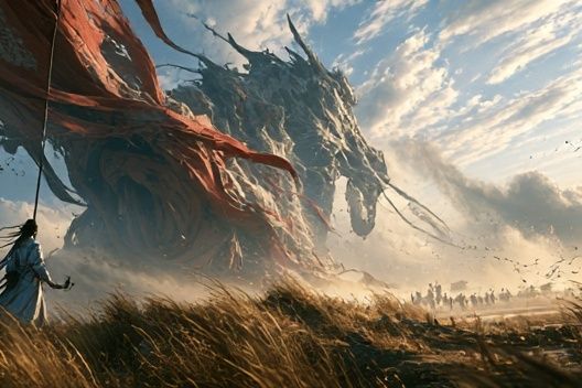 Desert Dragon Charge Illustration Poster. poster detail