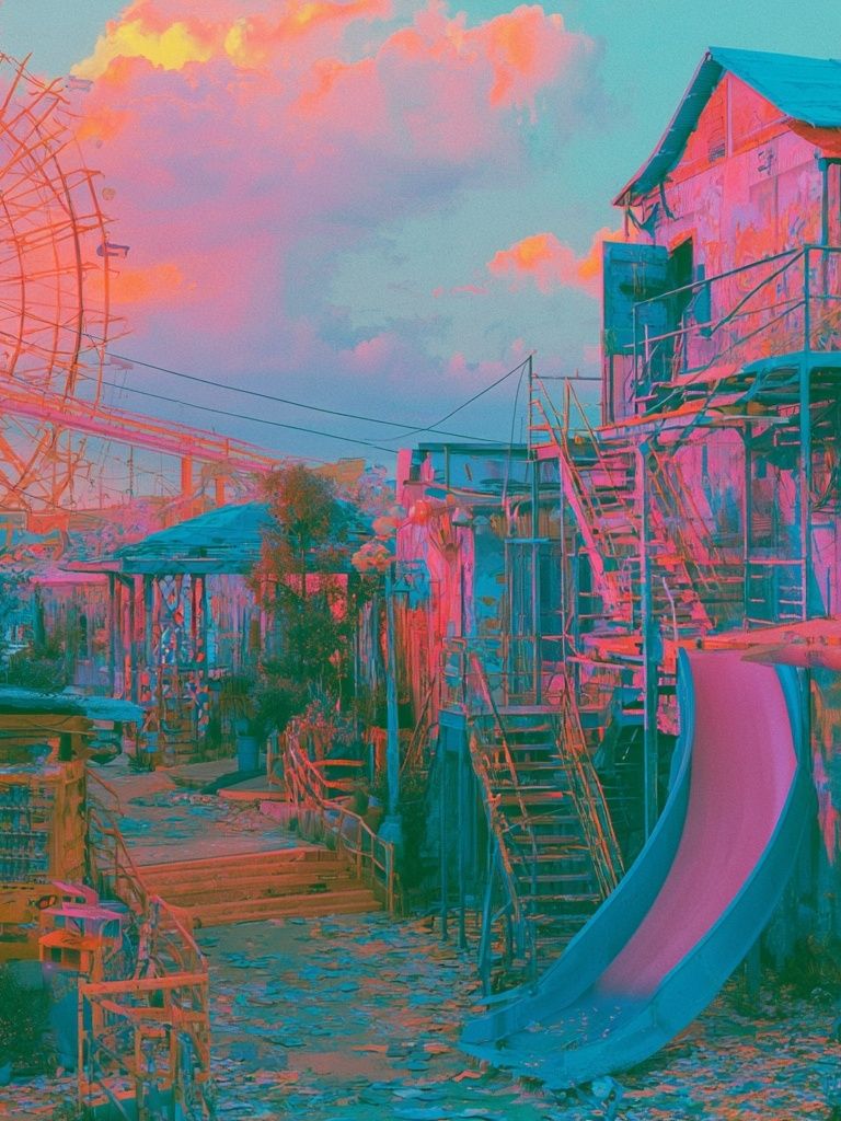 Neon Carnival Dreamscape Poster. poster detail