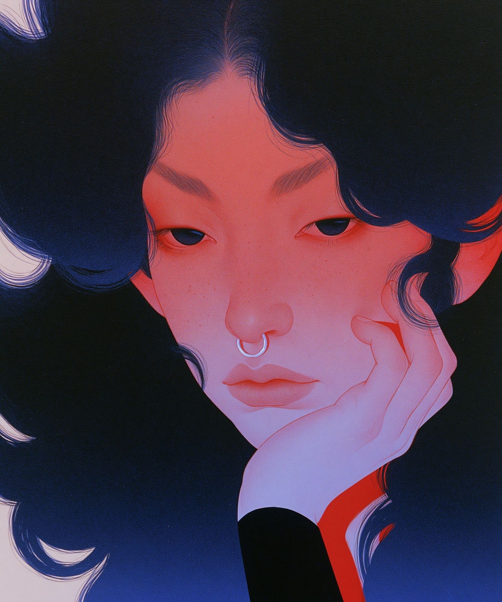 Dreamy Portrait Illustration Poster. poster — illustration art