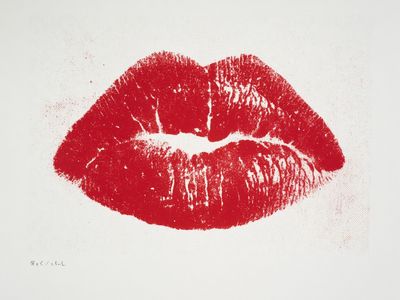 Red Lips Typography Print. poster print