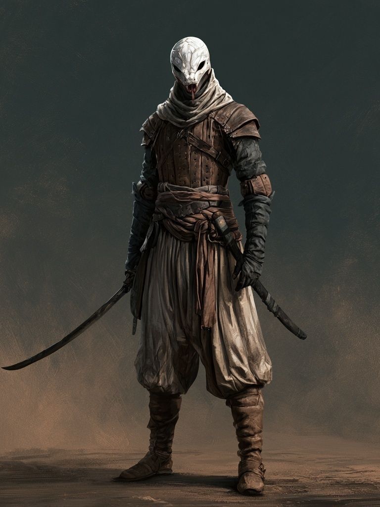 Masked Warrior Fantasy Illustration Poster. poster detail