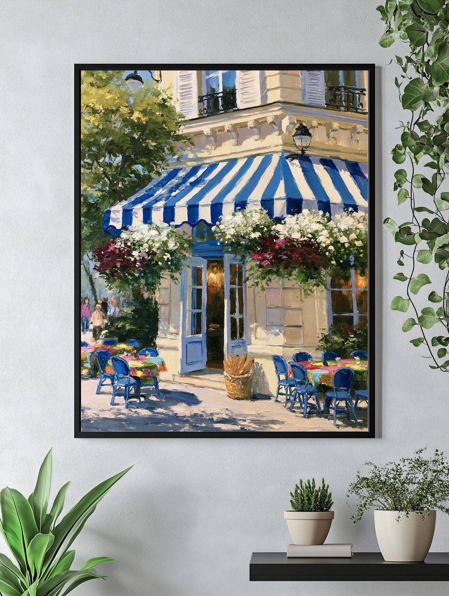 Paris Cafe Terrace Illustration Poster. — room view 4