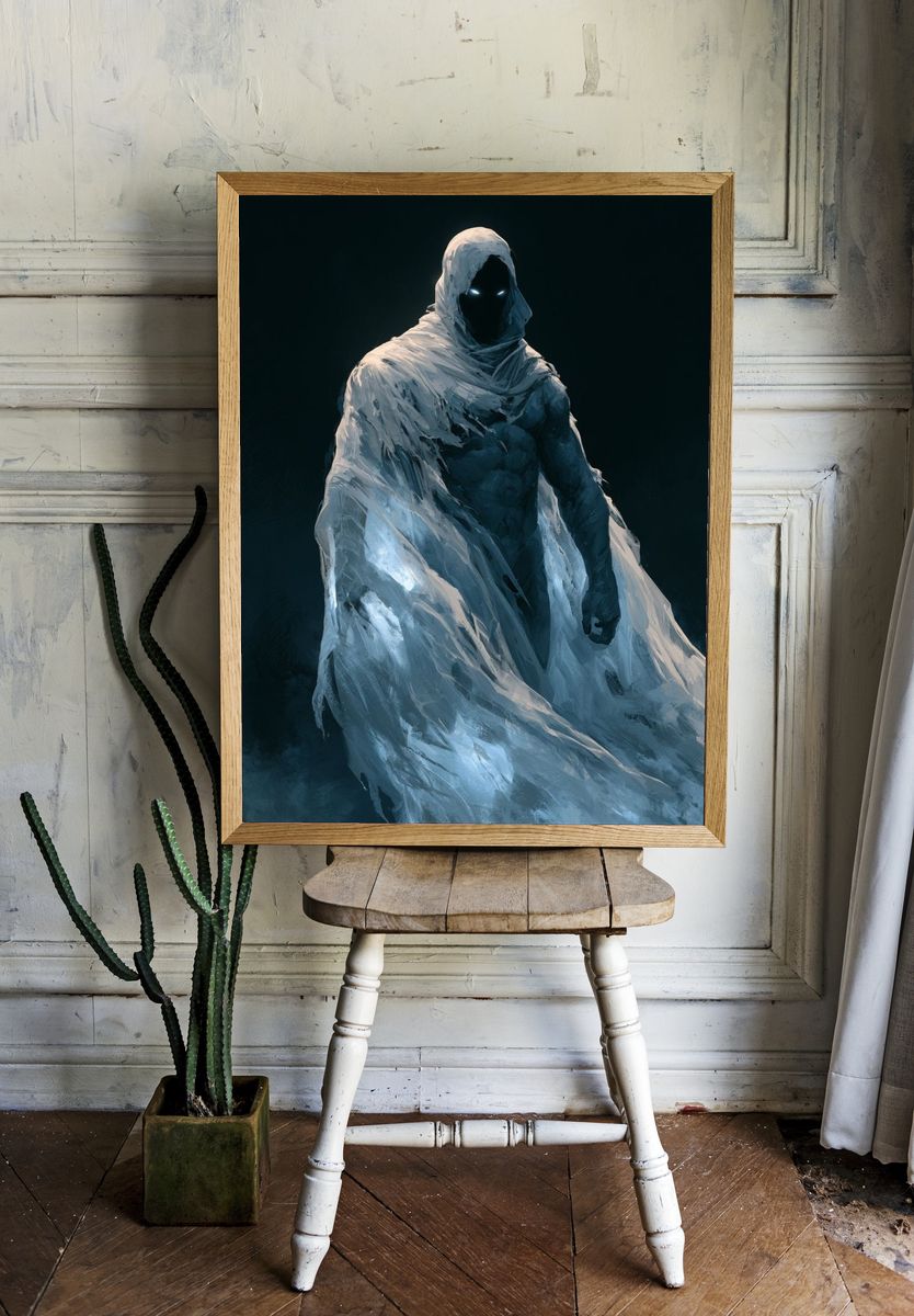 Ghostly Hooded Figure Horror Print. — room view 1