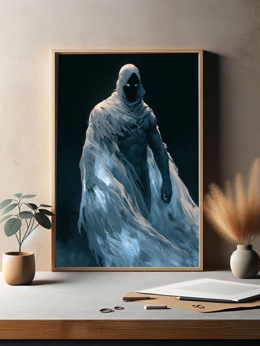 Ghostly Hooded Figure Horror Print. — room view 2