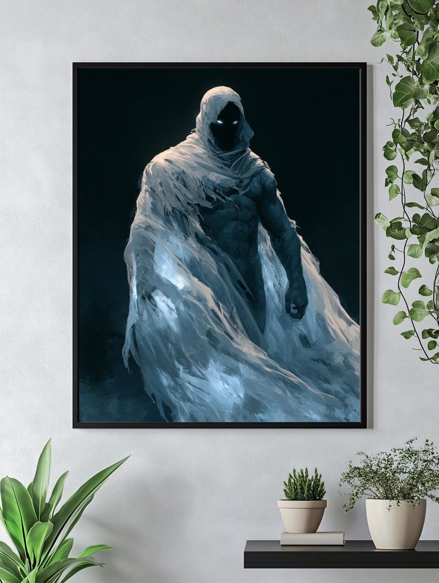 Ghostly Hooded Figure Horror Print. — room view 4
