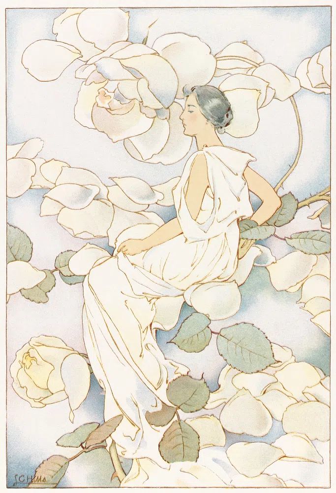 Flower fairy (1861–1897), vintage illustration. poster — illustration art