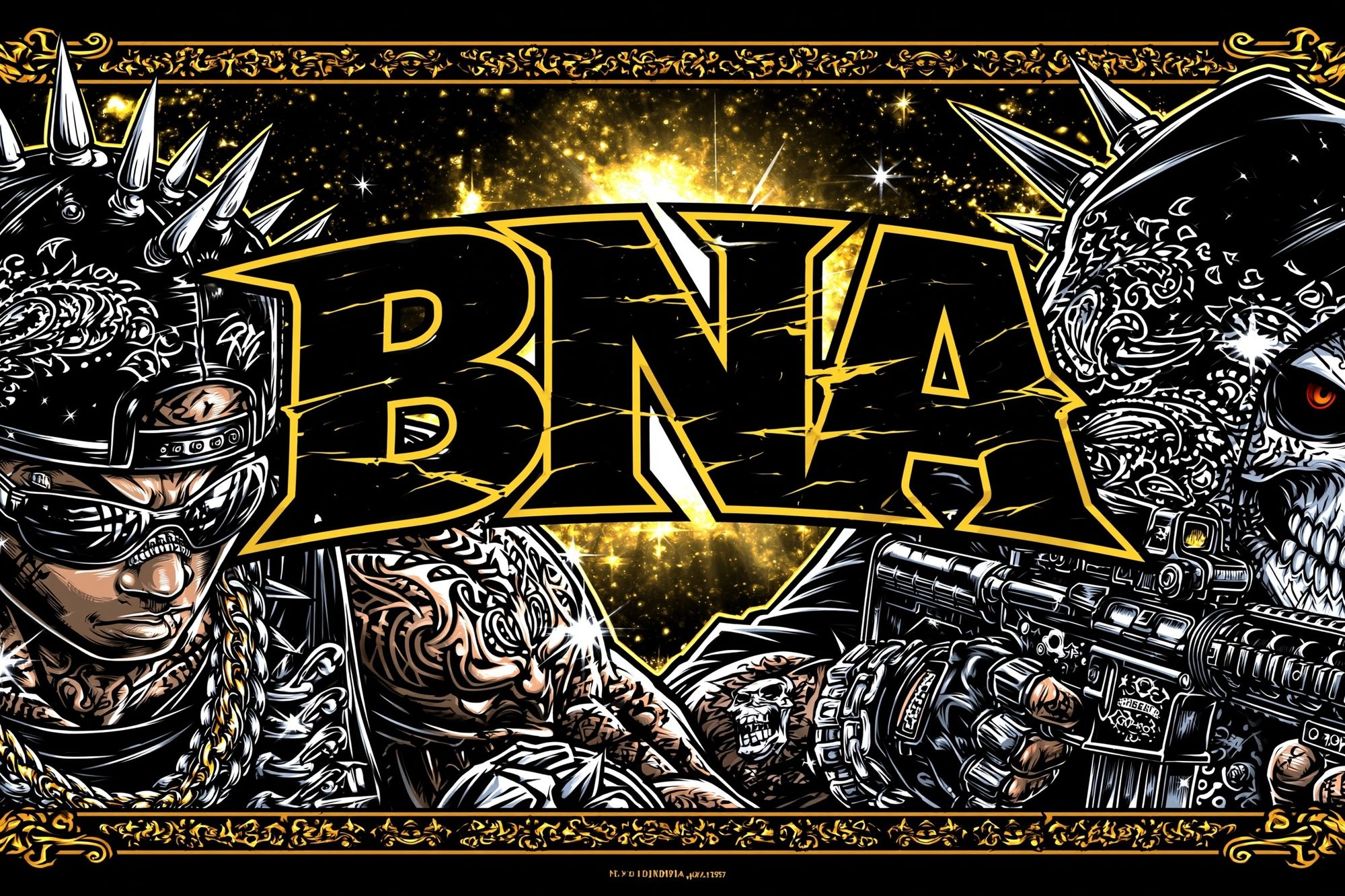 BNA Skull Warriors Illustration Poster. poster detail