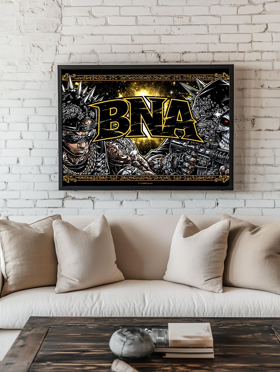 BNA Skull Warriors Illustration Poster. room preview