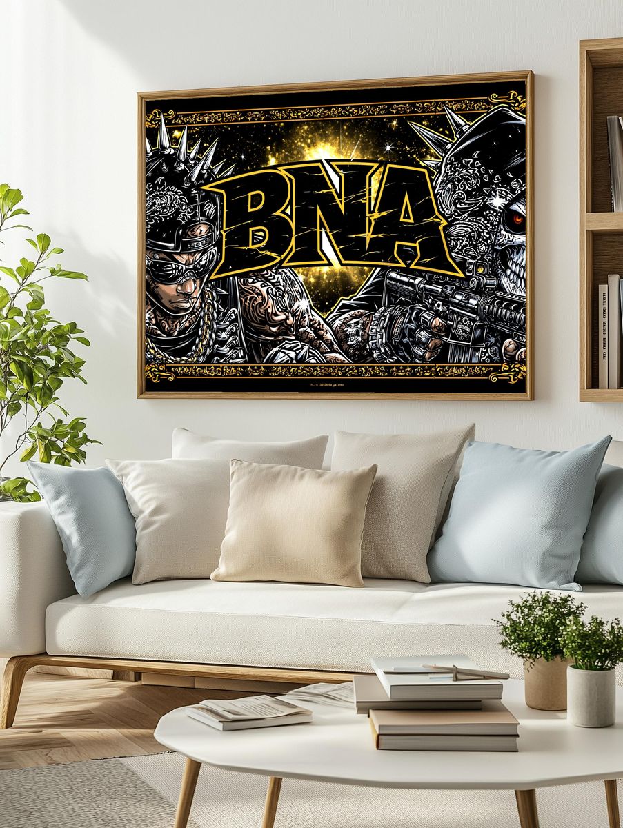 BNA Skull Warriors Illustration Poster. — room view 2