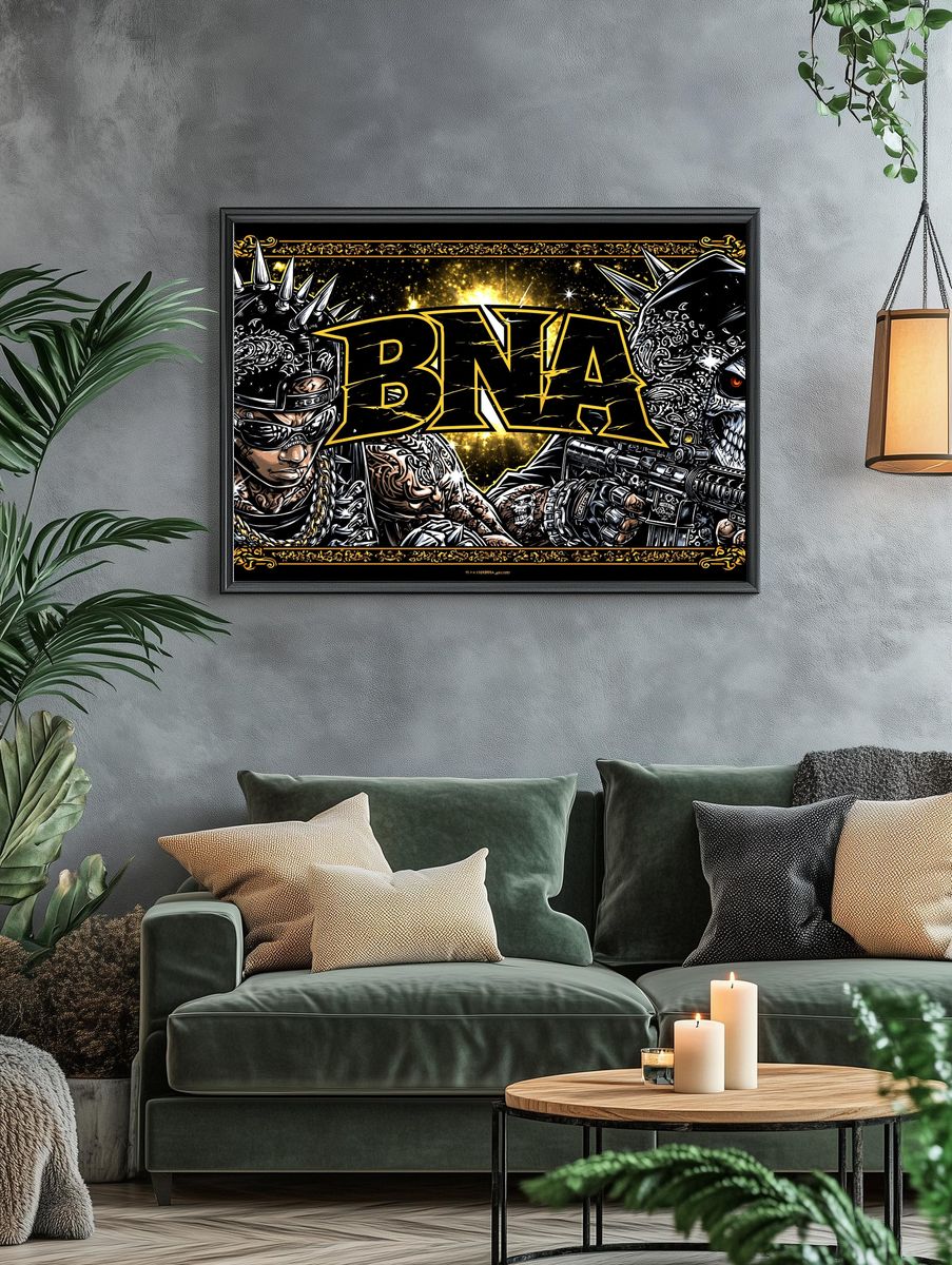 BNA Skull Warriors Illustration Poster. — room view 4