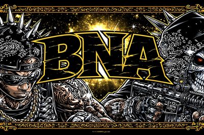 BNA Skull Warriors Illustration Poster. poster