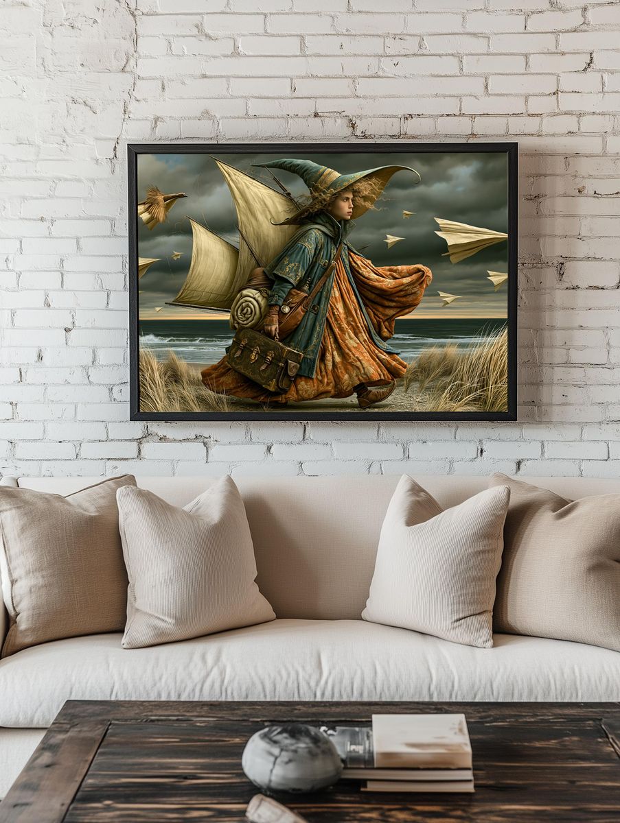 Windswept Witch by the Sea Poster. — room view 1
