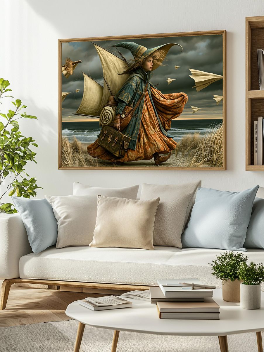 Windswept Witch by the Sea Poster. — room view 2