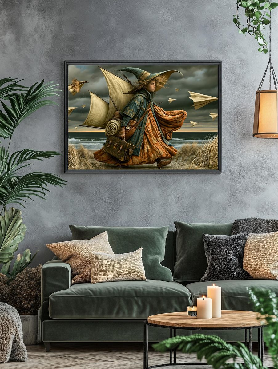 Windswept Witch by the Sea Poster. — room view 4