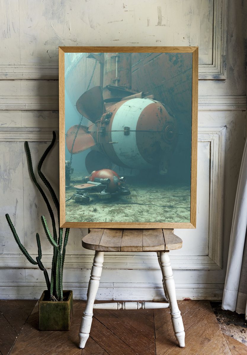 Underwater Submarine Propeller Print. room preview