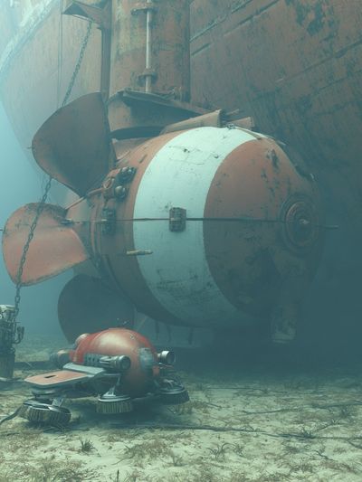 Underwater Submarine Propeller Print. poster