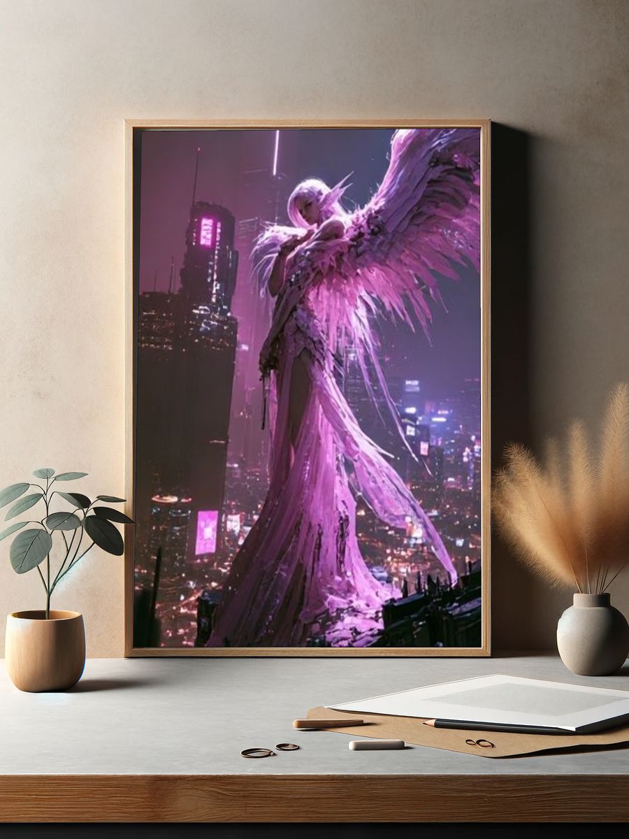 Cyberpunk Angel Poster. — room view 2