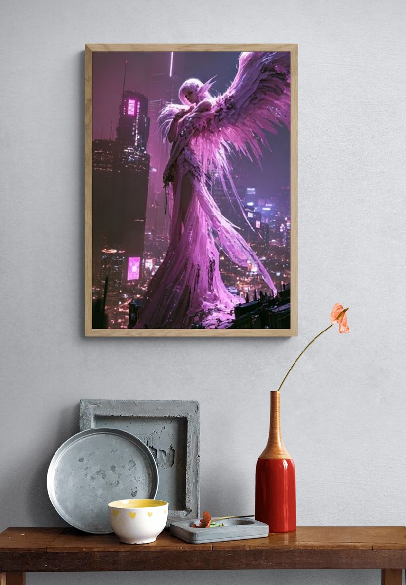 Cyberpunk Angel Poster. — room view 3
