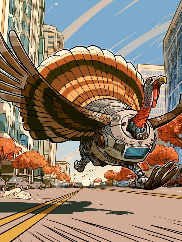 Cyber Turkey City Chase Poster. poster — illustration art